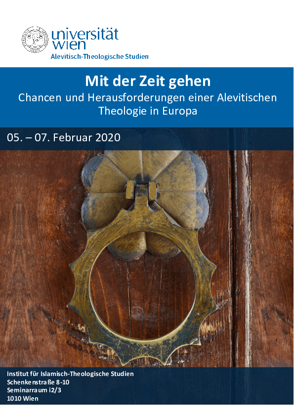 Image: Event poster with a photo of a door knocker in the shape of a flower