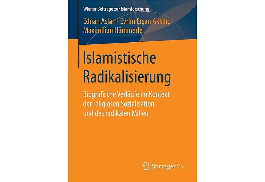Bild: Dunkelgelbes Buchcover "Islamistische Radikalisierung"